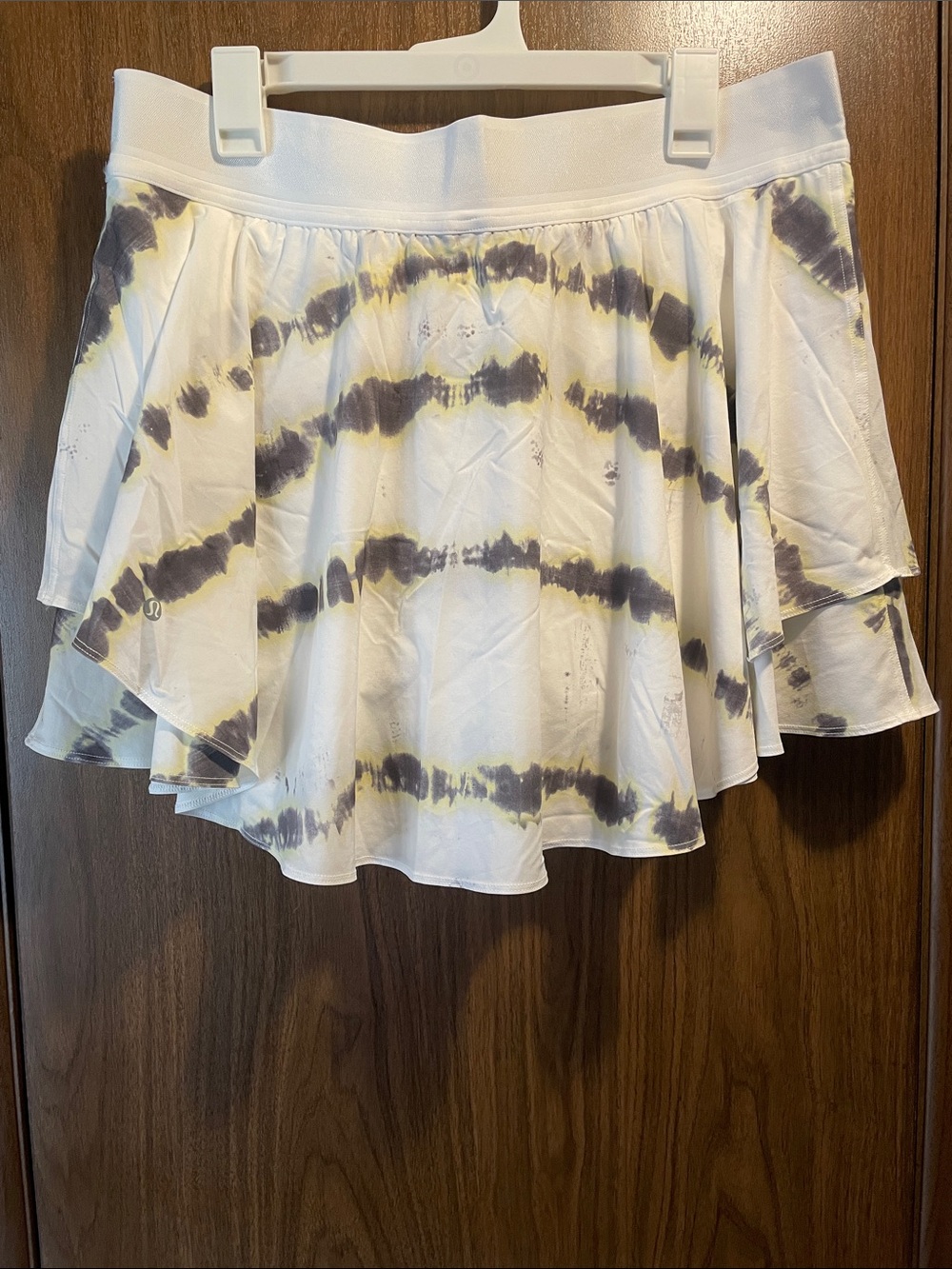 lululemon athletica White Circle Skirt with Gray Tie-Dye Accents